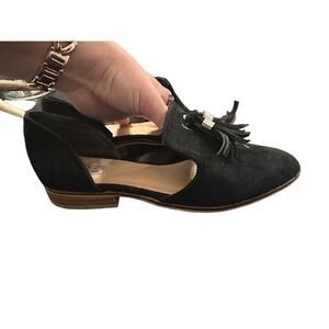 Beast Fashion Black Suede Slip On Tassle Detail Shoes